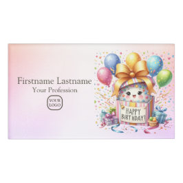 Geburtstagsparty Bunte Ballons Gift Pink Niedlich Namenschild