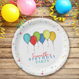 Geburtstagsparty Bunte Ballons Pappteller