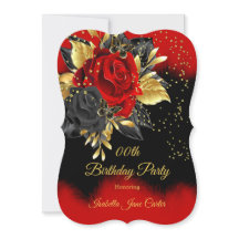 Geburtstagsparty Butterfly Rote Rose Floral Gold