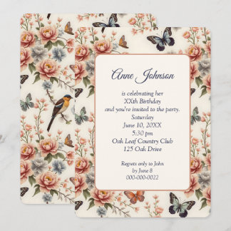 Geburtstagsparty Chinoiserie Natur Harmonie Einladung