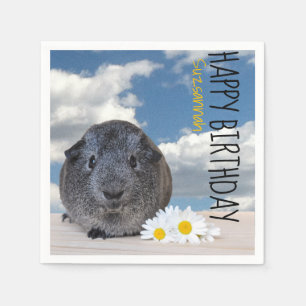 Geburtstagsparty Daisies Gray Guinea Schweinefleis Serviette