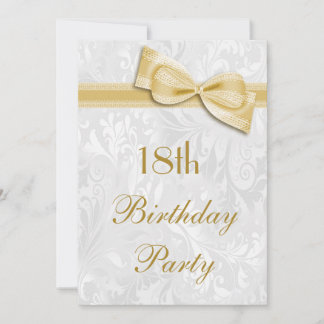 Geburtstagsparty Damask und Imitat Bow Einladung