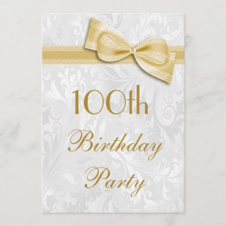Geburtstagsparty Damask und Imitate Bow Einladung