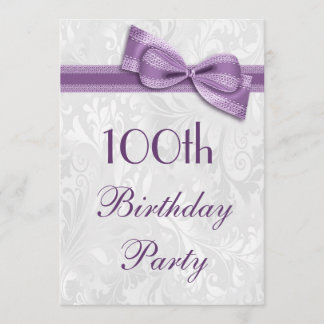 Geburtstagsparty Damask und Imitate Bow Einladung