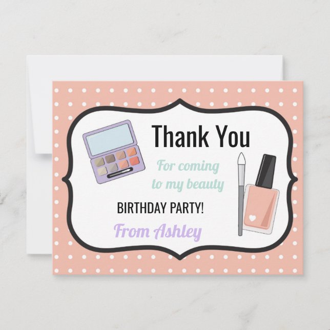 Geburtstagsparty Danke Einladung Card Beauty Nails (Vorderseite)