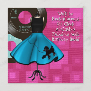 Geburtstagsparty der 1950er Jahre Einladung