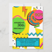 Geburtstagsparty der 90er, hell und farbenfroh
