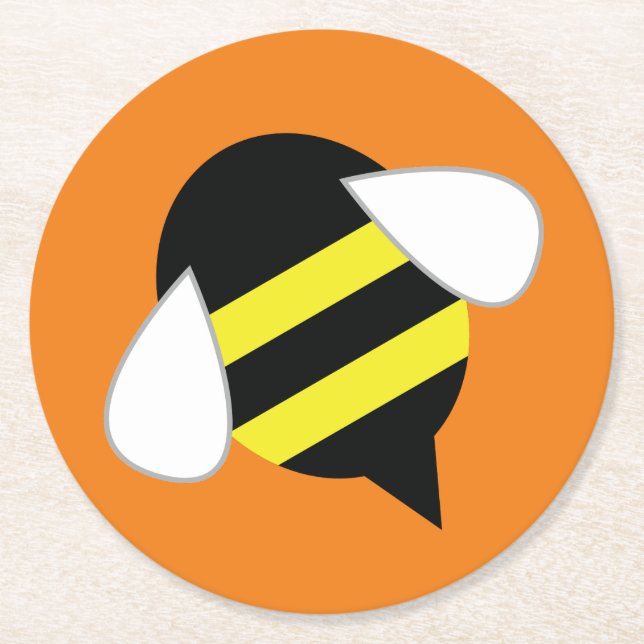 Geburtstagsparty der Biene Runder Pappuntersetzer (Vorderseite)