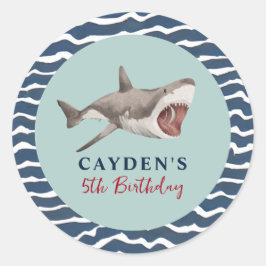 Geburtstagsparty der Haie Runder Aufkleber