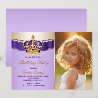 Geburtstagsparty der lila Prinzessin Einladung
