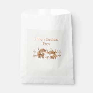 Geburtstagsparty der niedlichen Farm Geschenktütchen