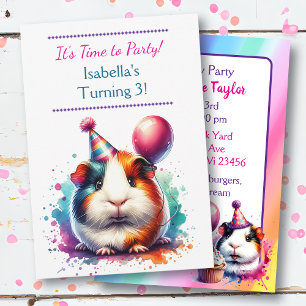 Geburtstagsparty der niedlichen Guinea Pig Themed  Einladung