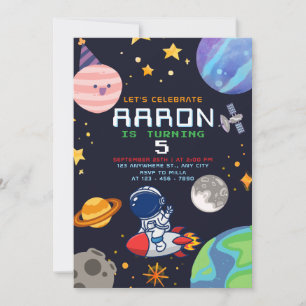 Geburtstagsparty der Planeten und Sterne Einladung