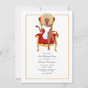 Geburtstagsparty der Schwarzen Frau Einladung