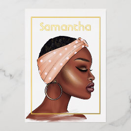 Geburtstagsparty der Schwarzen Frau Folieneinladung