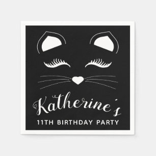 Geburtstagsparty der Schwarzen Katze Serviette