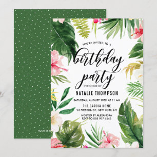 Geburtstagsparty der tropischen Flora Einladung