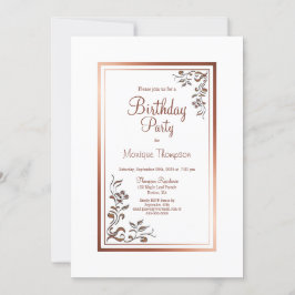 Geburtstagsparty der Vintagen Blumengoldbrücke Einladung