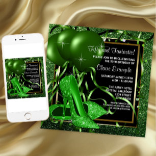 Geburtstagsparty der weiblichen Smaragdgrünen High Einladung
