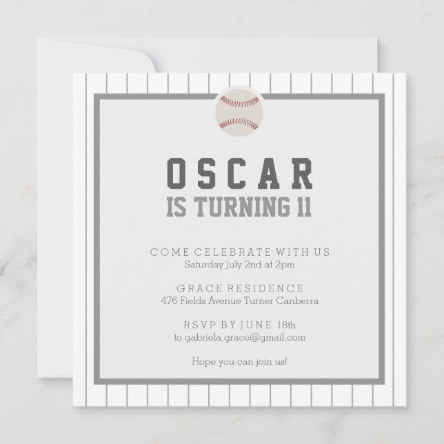 Geburtstagsparty des lassend Baseball Einladung (Vorderseite)