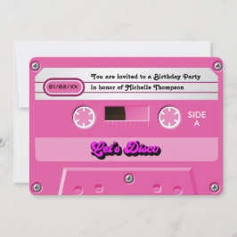 Geburtstagsparty des lassend Disco Retro Cassette  Einladung