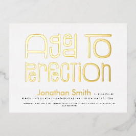 Geburtstagsparty des Mannes vollendet Folie Einladungspostkarte