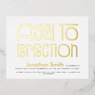 Geburtstagsparty des Mannes vollendet Folie Einladungspostkarte