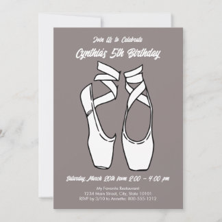 Geburtstagsparty des Minimalistischen White Ballet Einladung