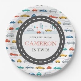 Geburtstagsparty des modernen Stadtverkehrs Pappteller