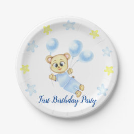 Geburtstagsparty des niedlichen Bären-Themas Pappteller