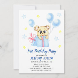 Geburtstagsparty des niedlichen Bären-Themas Save The Date