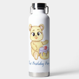 Geburtstagsparty des niedlichen Bären-Themas Trinkflasche