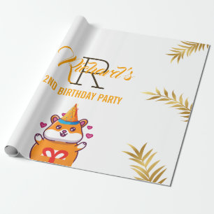 Geburtstagsparty des niedlichen Hamsters Green The Geschenkpapier
