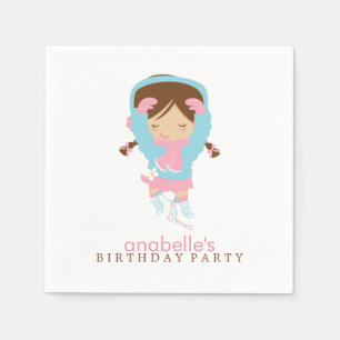 Geburtstagsparty des niedlichen Skaters Girl Serviette