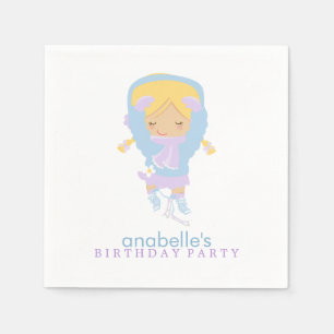 Geburtstagsparty des niedlichen Skaters Girl Serviette