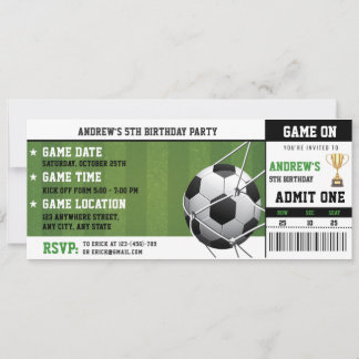 Geburtstagsparty des Personal Soccer Tickets Einladung