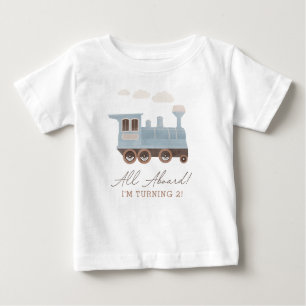 Geburtstagsparty des Vintagen Zuges Baby T-shirt