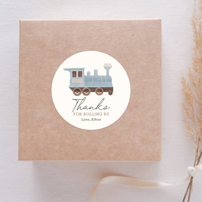 Geburtstagsparty des Vintagen Zuges Runder Aufkleber (Von Creator hochgeladen)