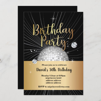 Geburtstagsparty, Disco-Party Einladung