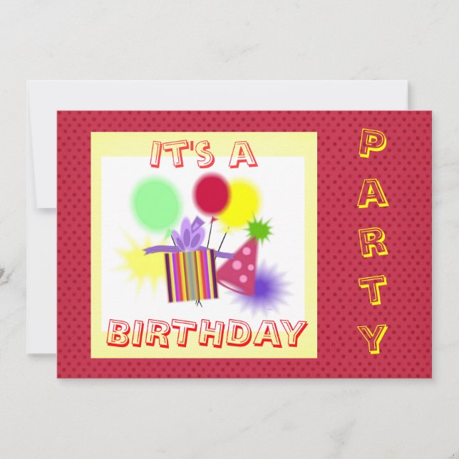 Geburtstagsparty Einladung (Vorderseite)