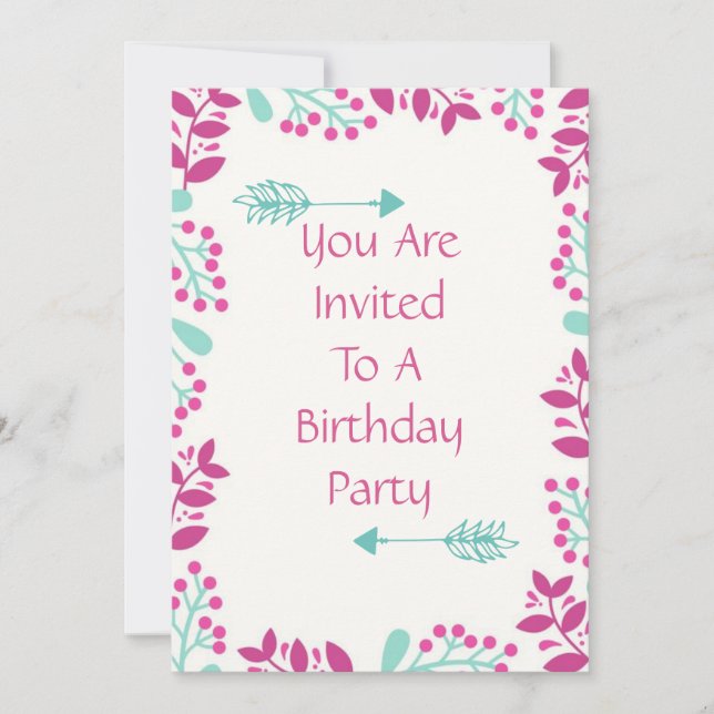 Geburtstagsparty Einladung (Vorderseite)