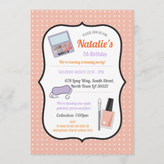 Geburtstagsparty Einladung Beauty Geburtstag Nail 