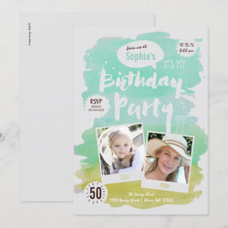 Geburtstagsparty Einladung Frauen Wasserfarbe