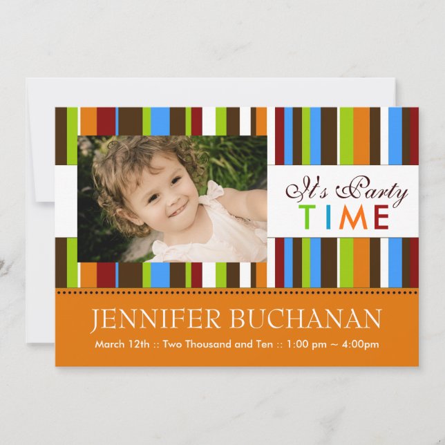 Geburtstagsparty Einladung für Kinder (Vorderseite)