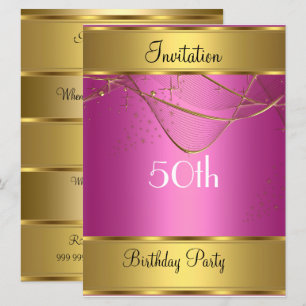 Geburtstagsparty Einladung Gold 50. Geburtstag Ros
