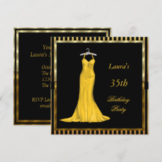 Geburtstagsparty Einladung Gold Kleid