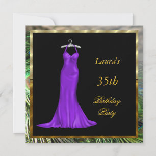 Geburtstagsparty-Einladung Lila Kleid Einladung