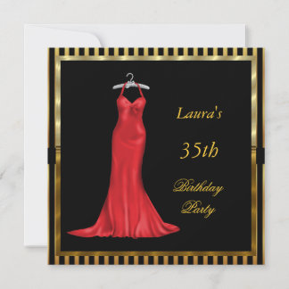 Geburtstagsparty Einladung Rotes Kleid
