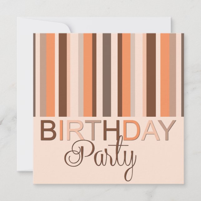 Geburtstagsparty Einladung Streifen (Vorderseite)