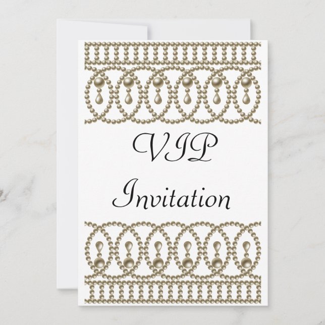 Geburtstagsparty Einladung White Gold VIP (Vorderseite)
